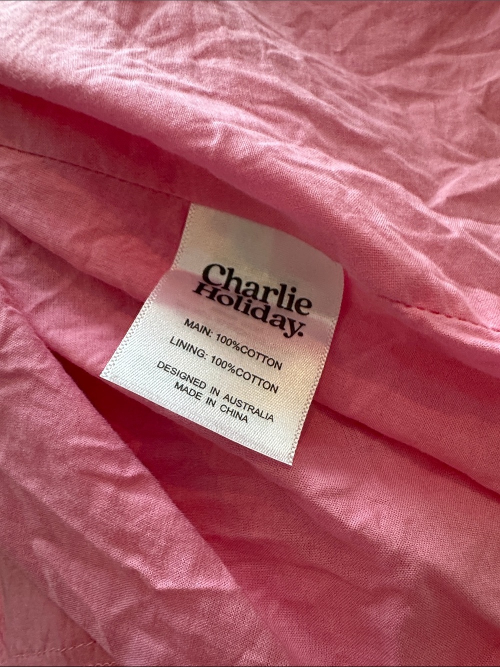 Charlie Holiday pink cotton dress designed in Australia - Picture 9 of 9
